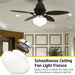 Antique Ceiling Fan Light Fixture with Ribbed Glass Shades, Energy Saving Ceiling Fans, Low Profile Cluster for Bedroom Living Room, Brass Ceiling Fan-12-ErisView