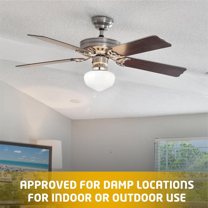 Antique Ceiling Fan Light Fixture with Ribbed Glass Shades, Energy Saving Ceiling Fans, Low Profile Cluster for Bedroom Living Room, Brass Ceiling Fan-14-ErisView