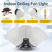 Antique Ceiling Fan Light Fixture with Ribbed Glass Shades, Energy Saving Ceiling Fans, Low Profile Cluster for Bedroom Living Room, Brass Ceiling Fan-3-ErisView