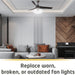 Antique Ceiling Fan Light Fixture with Ribbed Glass Shades, Energy Saving Ceiling Fans, Low Profile Cluster for Bedroom Living Room, Brass Ceiling Fan-7-ErisView
