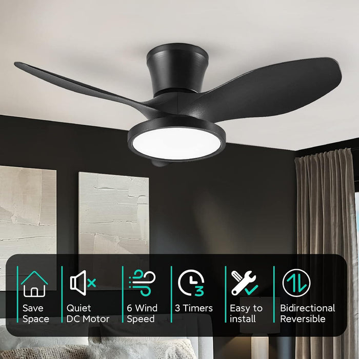 Beautiful Ceiling Fans with LED Light, Fancy Ceiling Fans with Remote Control for Kitchen Bedroom Dining Room Patio-2-ErisView