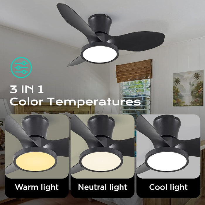 Beautiful Ceiling Fans with LED Light, Fancy Ceiling Fans with Remote Control for Kitchen Bedroom Dining Room Patio-3-ErisView