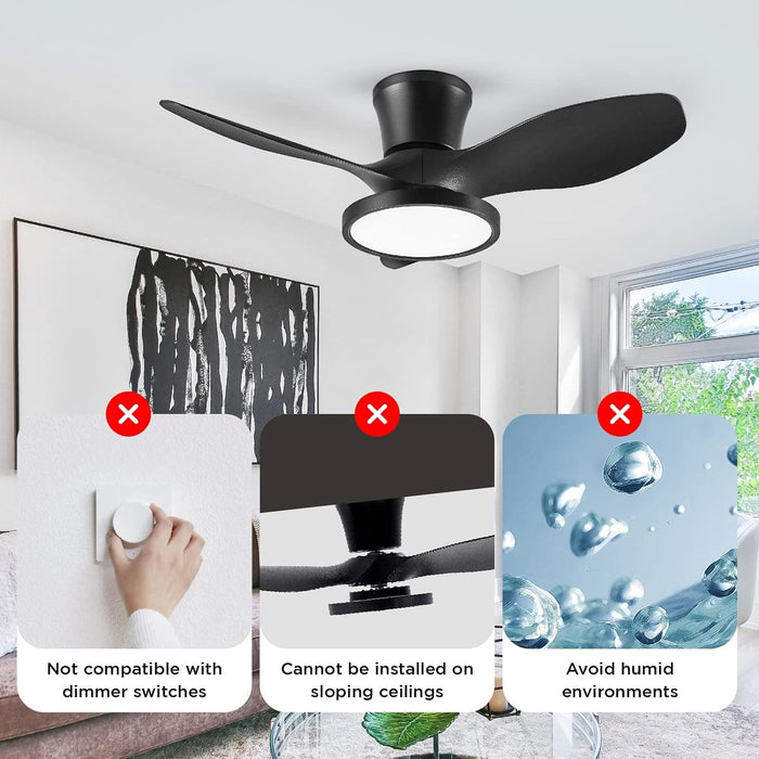 Beautiful Ceiling Fans with LED Light, Fancy Ceiling Fans with Remote Control for Kitchen Bedroom Dining Room Patio-7-ErisView