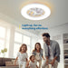 Bedroom Ceiling Fans with Lights, Dimmable Bladeless Ceiling Fan with Light Timing and Remote Control for Kids Living Room Bedroom-2-ErisView