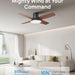 Bedroom Ceiling Fans with Lights, Low Profile Black Ceiling Fan with Remote, Bedroom Ceiling Fans, Dimmable Reversible DC Ceiling Fan-2-ErisView