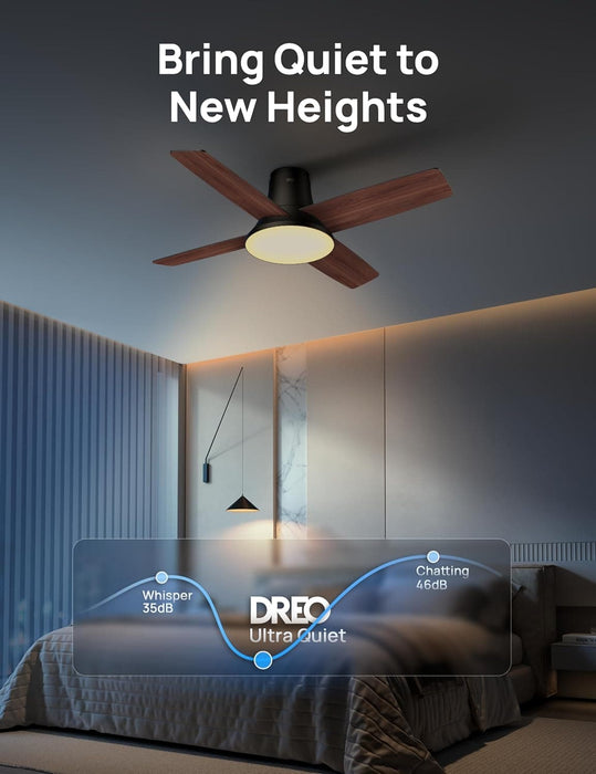 Bedroom Ceiling Fans with Lights, Low Profile Black Ceiling Fan with Remote, Bedroom Ceiling Fans, Dimmable Reversible DC Ceiling Fan-4-ErisView