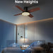 Bedroom Ceiling Fans with Lights, Low Profile Black Ceiling Fan with Remote, Bedroom Ceiling Fans, Dimmable Reversible DC Ceiling Fan-4-ErisView