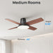 Bedroom Ceiling Fans with Lights, Low Profile Black Ceiling Fan with Remote, Bedroom Ceiling Fans, Dimmable Reversible DC Ceiling Fan-8-ErisView