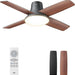Bedroom Ceiling Fans with Lights, Low Profile Black Ceiling Fan with Remote, Bedroom Ceiling Fans, Dimmable Reversible DC Ceiling Fan-1-ErisView