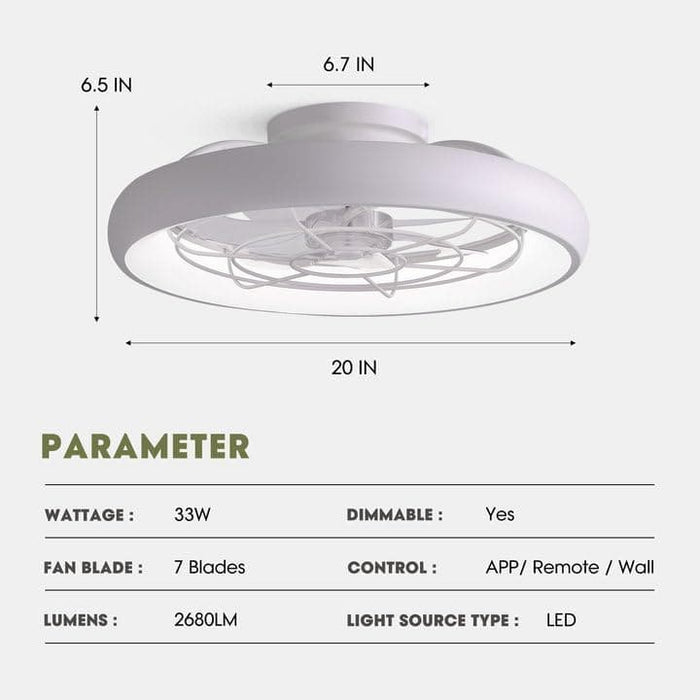 Bedroom Ceiling Fans with Lights, Low Profile Flush Mount Ceiling Fan with Remote, Modern Bedroom Ceiling Fans, Living Room Fan, Kitchen Fans with Lights-7-ErisView