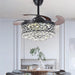 Black 42 in. Fandelier Ceiling Fan, Crystal Chandelier Fan with Remote Control, Retractable Blade Ceiling Fan with Lights for Dining Living Room -2-ErisView
