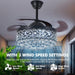 Black 42 in. Fandelier Ceiling Fan, Crystal Chandelier Fan with Remote Control, Retractable Blade Ceiling Fan with Lights for Dining Living Room -4-ErisView