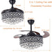 Black 42 in. Fandelier Ceiling Fan, Crystal Chandelier Fan with Remote Control, Retractable Blade Ceiling Fan with Lights for Dining Living Room -7-ErisView