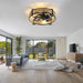 Black Bamboo Ceiling Fan, Retro Industrial Enclosed Caged Ceiling Fan with Remote, Ceiling Fan Light Fixture for Kitchen Bedroom Dining Room-6-ErisView
