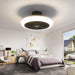 Black Bladeless Enclosed Ceiling Fan with Light, Low Profile Flush Mount Ceiling Fan for Kitchen Bedroom -4-ErisView