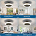 Black Bladeless Enclosed Ceiling Fan with Light, Low Profile Flush Mount Ceiling Fan for Kitchen Bedroom -5-ErisView