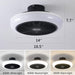 Black Bladeless Enclosed Ceiling Fan with Light, Low Profile Flush Mount Ceiling Fan for Kitchen Bedroom -6-ErisView