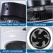 Black Bladeless Enclosed Ceiling Fan with Light, Low Profile Flush Mount Ceiling Fan for Kitchen Bedroom -7-ErisView