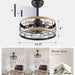 Black Caged Ceiling Fan with Light, Bladeless Industrial Farmhouse Rustic Ceiling Fans with Lights, Metal Blade Fan Light Fixtures for Kitchen Bedroom-6-ErisView