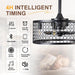 Black Caged Industrial Ceiling Fans with Remote, Mini Ceiling Fan with Bluetooth Speaker, Farmhouse Low Profile Bladeless Ceiling Fan for Bedroom Kitchen -5-ErisView