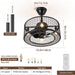 Black Caged Industrial Ceiling Fans with Remote, Mini Ceiling Fan with Bluetooth Speaker, Farmhouse Low Profile Bladeless Ceiling Fan for Bedroom Kitchen -9-ErisView