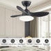 Black Ceiling Fan with LED Light and Remote Control for Kitchen Bedroom Dining Room-2-ErisView