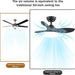 Black Ceiling Fan with LED Light and Remote Control for Kitchen Bedroom Dining Room-3-ErisView