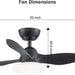 Black Ceiling Fan with LED Light and Remote Control for Kitchen Bedroom Dining Room-4-ErisView