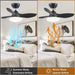 Black Ceiling Fan with LED Light and Remote Control for Kitchen Bedroom Dining Room-5-ErisView
