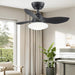 Black Ceiling Fan with LED Light and Remote Control for Kitchen Bedroom Dining Room-1-ErisView