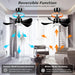 Black Ceiling Fan with Light and Remote, Small Reversible Ceiling Fan for Bedroom Living Room Office, Kitchen Ceiling Fans with Lights-6-ErisView