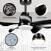Black Ceiling Fan with Light and Remote, Small Reversible Ceiling Fan for Bedroom Living Room Office, Kitchen Ceiling Fans with Lights-8-ErisView