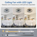 Black Enclosed Ceiling Fan with Lights, Flush Mount Modern Ceiling Fan and Remote Control, Fandelier Ceiling Fan, Dimmable LED Fan Light-3-ErisView