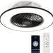 Black Flush Mount Bladeless Ceiling Fan with Remote Control, Smart LED Dimmable Flush Mount Low Profile Ceiling Fan -1-ErisView