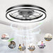 Black Flush Mount Ceiling Fan and Light and Remote, Smart Low Profile Modern Ceiling Fan, Bedroom Ceiling Fans -7-ErisView