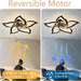 Black Geometric Ceiling Fan with Lights and and Remote, Black Farmhouse Industrial Flush Mount Ceiling Fan for Kitchen Bedroom-3-ErisView