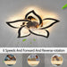 Black Geometric Ceiling Fan with Lights and and Remote, Black Farmhouse Industrial Flush Mount Ceiling Fan for Kitchen Bedroom-4-ErisView