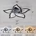 Black Geometric Ceiling Fan with Lights and and Remote, Black Farmhouse Industrial Flush Mount Ceiling Fan for Kitchen Bedroom-5-ErisView