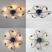Black Industrial Ceiling Fans with Dimmable Lights and Remote, Modern Sputnik Low Profile Semi Flush Mount Ceiling Fan for Kitchen Bedroom Living Room-6-ErisView