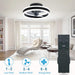 Black Low Profile Ceiling Fan with Light and Remote Control, Reversible Flush Mount Ceiling Fan for Bedroom Kitchen-3-ErisView