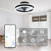 Black Low Profile Ceiling Fan with Light and Remote Control, Reversible Flush Mount Ceiling Fan for Bedroom Kitchen-7-ErisView