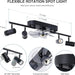 Black Modern Ceiling Fan with Light and Remote Control, Reversible LED Ceiling Fan and Light, Track Lighting for Kitchen Hallway-2-ErisView