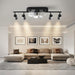 Black Modern Ceiling Fan with Light and Remote Control, Reversible LED Ceiling Fan and Light, Track Lighting for Kitchen Hallway-5-ErisView