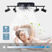 Black Modern Ceiling Fan with Light and Remote Control, Reversible LED Ceiling Fan and Light, Track Lighting for Kitchen Hallway-6-ErisView