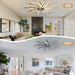 Black Modern Ceiling Fan with Lights, Flush Mount Remote Control Fan APP Control, Dimmable Low Ceiling Fan, Dinging Kitchen Bedroom Ceiling Fans-4-ErisView