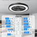 Black Modern Ceiling Fans with Lights and Remote, Enclosed Ceiling Fan, Flush Mount Bladeless Ceiling Fans for Bedroom Living Room Kitchen Dining Room-5-ErisView