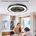 Black Modern Ceiling Fans with Lights and Remote, Enclosed Ceiling Fan, Flush Mount Bladeless Ceiling Fans for Bedroom Living Room Kitchen Dining Room-7-ErisView
