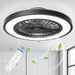 Black Modern Ceiling Fans with Lights and Remote, Enclosed Ceiling Fan, Flush Mount Bladeless Ceiling Fans for Bedroom Living Room Kitchen Dining Room-1-ErisView