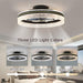 Black Modern Flush Mount Ceiling Fan with Lights and Remote, Low Profile Ceiling Fan without Blades for Bedroom Living Room Kitchen-4-ErisView