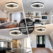 Black Round LED Ceiling Fan with Light and Remote Control, Flush Mount Dimmable Reversible Ceiling Fan for Bedroom Living Room Dining Room-ErisView